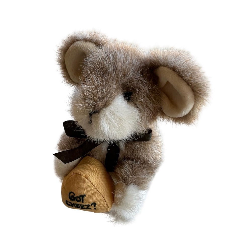 VTG Boyds 2000 Collection Mouse Plush Got Cheez Brown White Fuzzy Poseable Gift - Picture 9 of 12